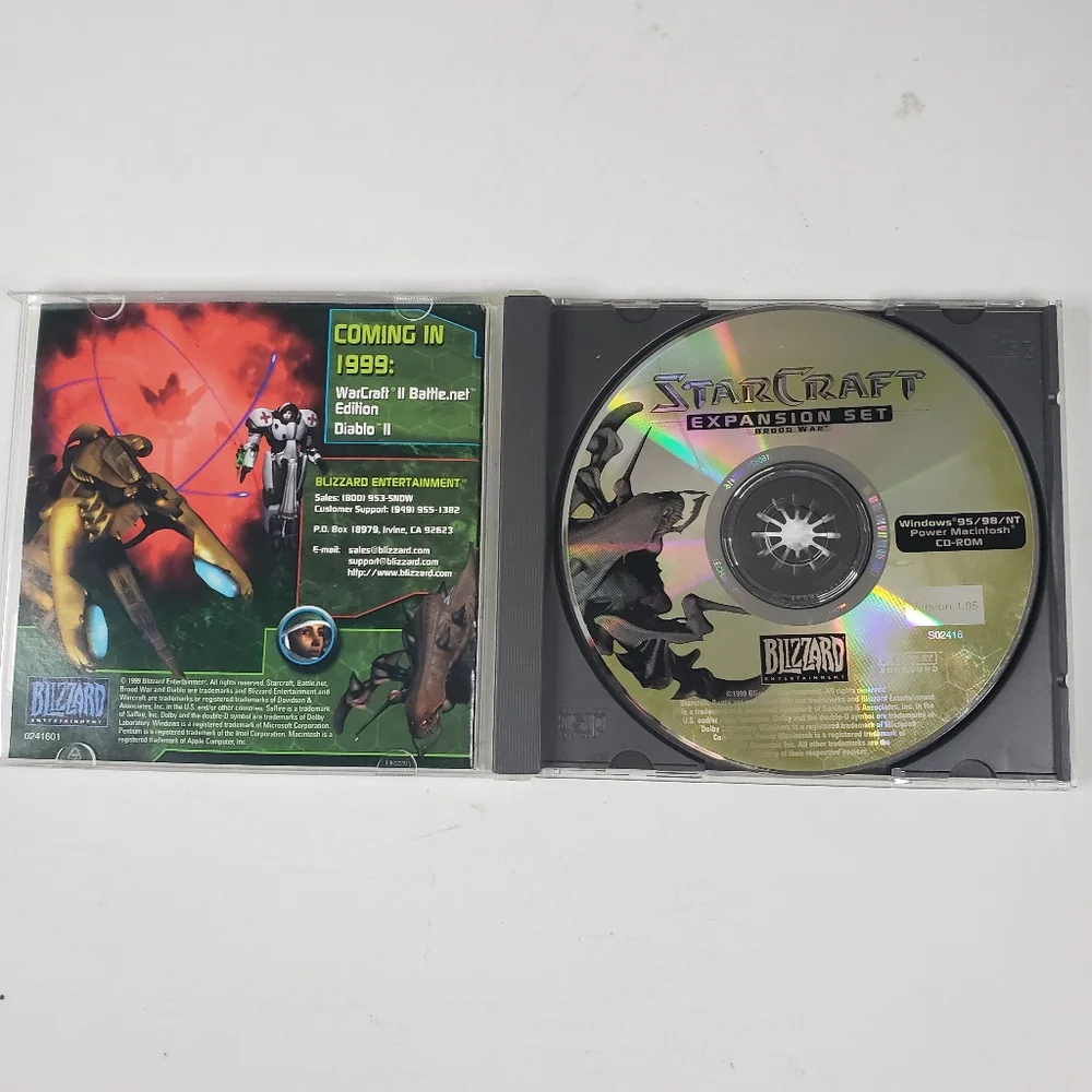 Star Craft Expansion Set: Brood War by Blizzard (CD-ROM, 1999) Win 95, 98, Mac